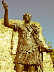 Image showing Retro looking Emperor Trajan Statue