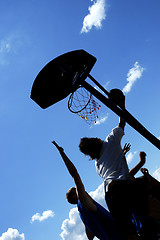 Image showing silhouettes of the street basketball