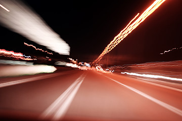 Image showing Night on the road