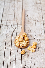 Image showing hazelnuts in wooden spoon 