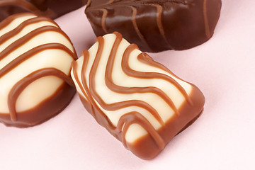 Image showing Chocolate pralines closeup