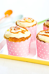 Image showing Cupcake with creamy butter on top