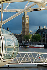 Image showing Big Ben and London Eye 