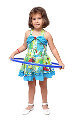 Image showing little girl with hula hoop