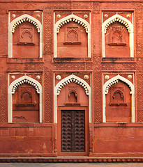 Image showing building fragment with door in India