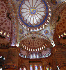 Image showing sultanahmet mosque interior in istanbul