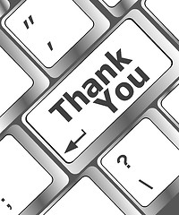 Image showing Computer keyboard with Thank You key, business concept