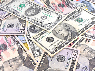 Image showing Money background dollar notes