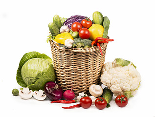 Image showing Collection of fresh vegetables