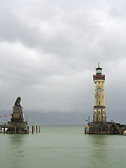 Image showing tower and lion in Lindau