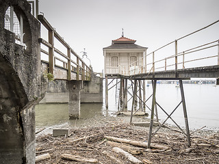 Image showing Dilapidated buildings Lake Bodensee in Germany