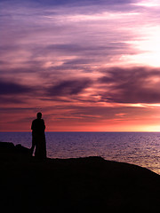 Image showing Couple Sunset Purple