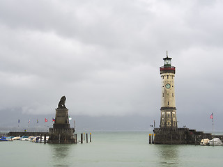 Image showing tower and lion in Lindau