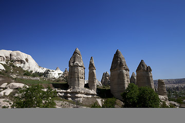 Image showing Fairy chimneys rock formations in Cappadocia