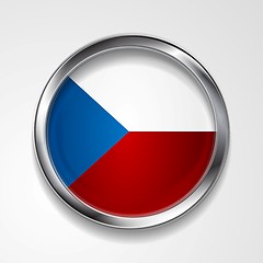 Image showing Vector button with stylish metallic frame. Czech flag