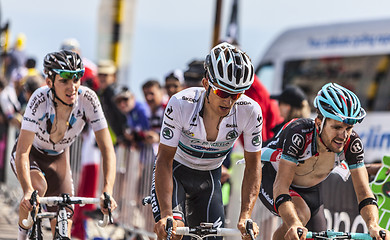 Image showing  The Cyclist Michal Kwiatkowski Wearing the White Jersey