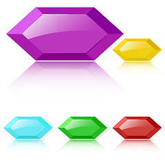 Image showing Vector glossy faceted gemstones