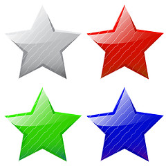 Image showing set of vector glossy five-pointed stars