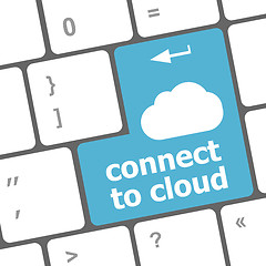 Image showing connect to cloud, computer keyboard for cloud computing