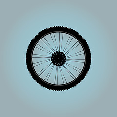 Image showing silhouette of a bicycle wheel