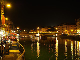 Image showing Bayonne, october 2013, Nive riverside at night, France