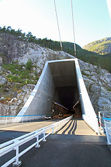 Image showing The Hardanger bridge - tunnel portal