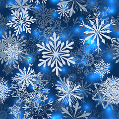 Image showing Seamless snowflake patterns