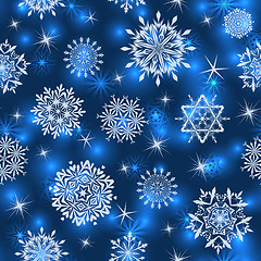 Image showing Seamless snowflake patterns