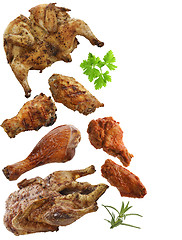 Image showing Grilled Chicken,Duck And Turkey Meat