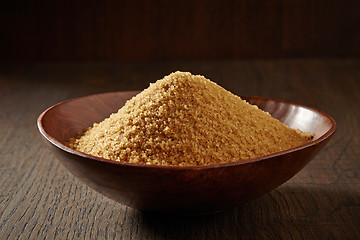 Image showing brown sugar in a wooden bowl