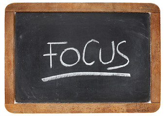 Image showing focus word on blackboard
