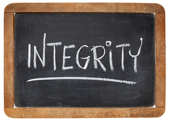 Image showing integrity word on blackboard