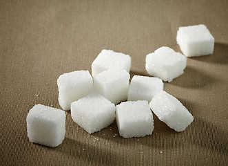 Image showing White sugar cubes