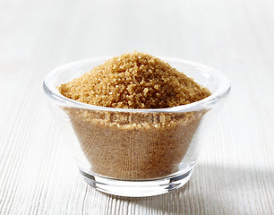 Image showing Cane sugar in a glass bowl