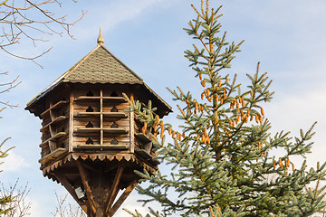 Image showing Handmade wooden birdhouse