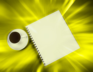 Image showing White cup and white page