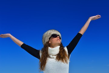 Image showing happy woman at winter