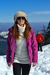 Image showing Young Couple In Winter  Snow Scene