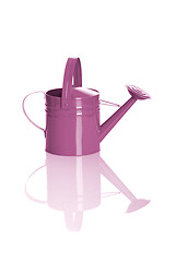 Image showing Pink watering can