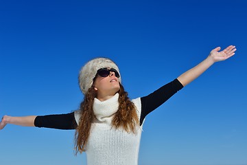 Image showing happy woman at winter