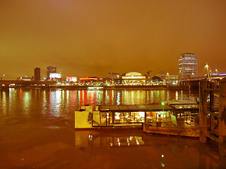 Image showing Retro looking River Thames South Bank, London