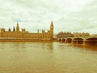 Image showing Retro looking Houses of Parliament