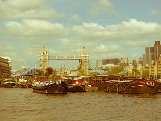 Image showing Retro looking Tower Bridge, London