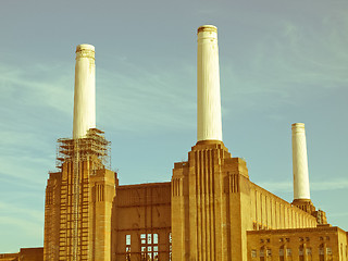 Image showing Retro looking Battersea Powerstation London