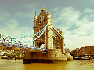 Image showing Retro looking Tower Bridge, London