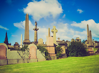 Image showing Retro looking Glasgow necropolis