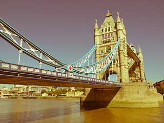 Image showing Retro looking Tower Bridge London