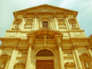 Image showing Retro looking San Fedele church, Milan