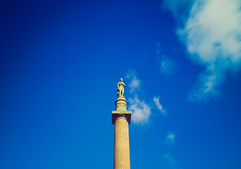 Image showing Retro looking Scott monument Glasgow