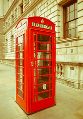 Image showing Retro looking London telephone box